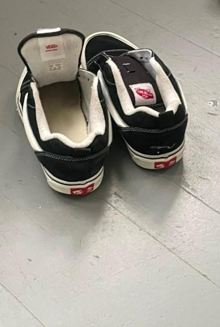 Vans Black and White Low-Top Skate Shoes